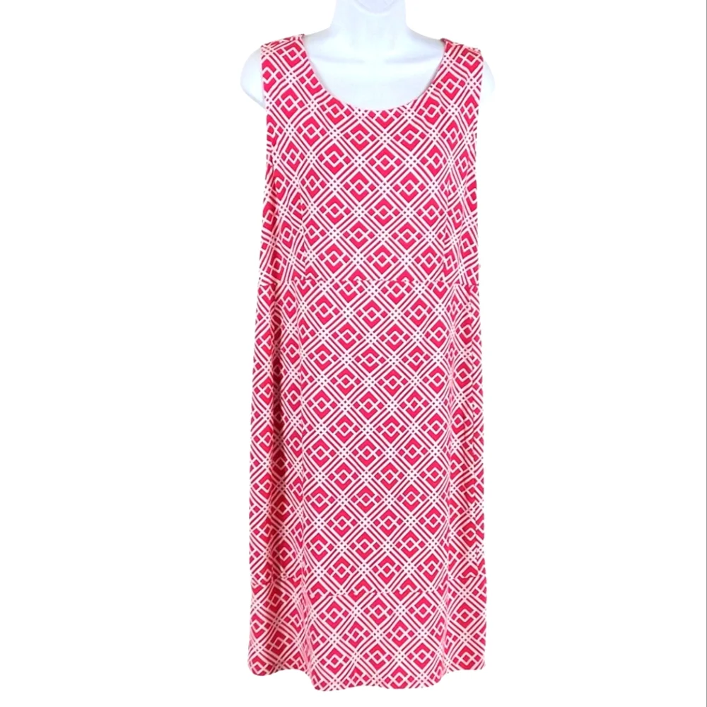 JM Collection pink and white sleeveless dress